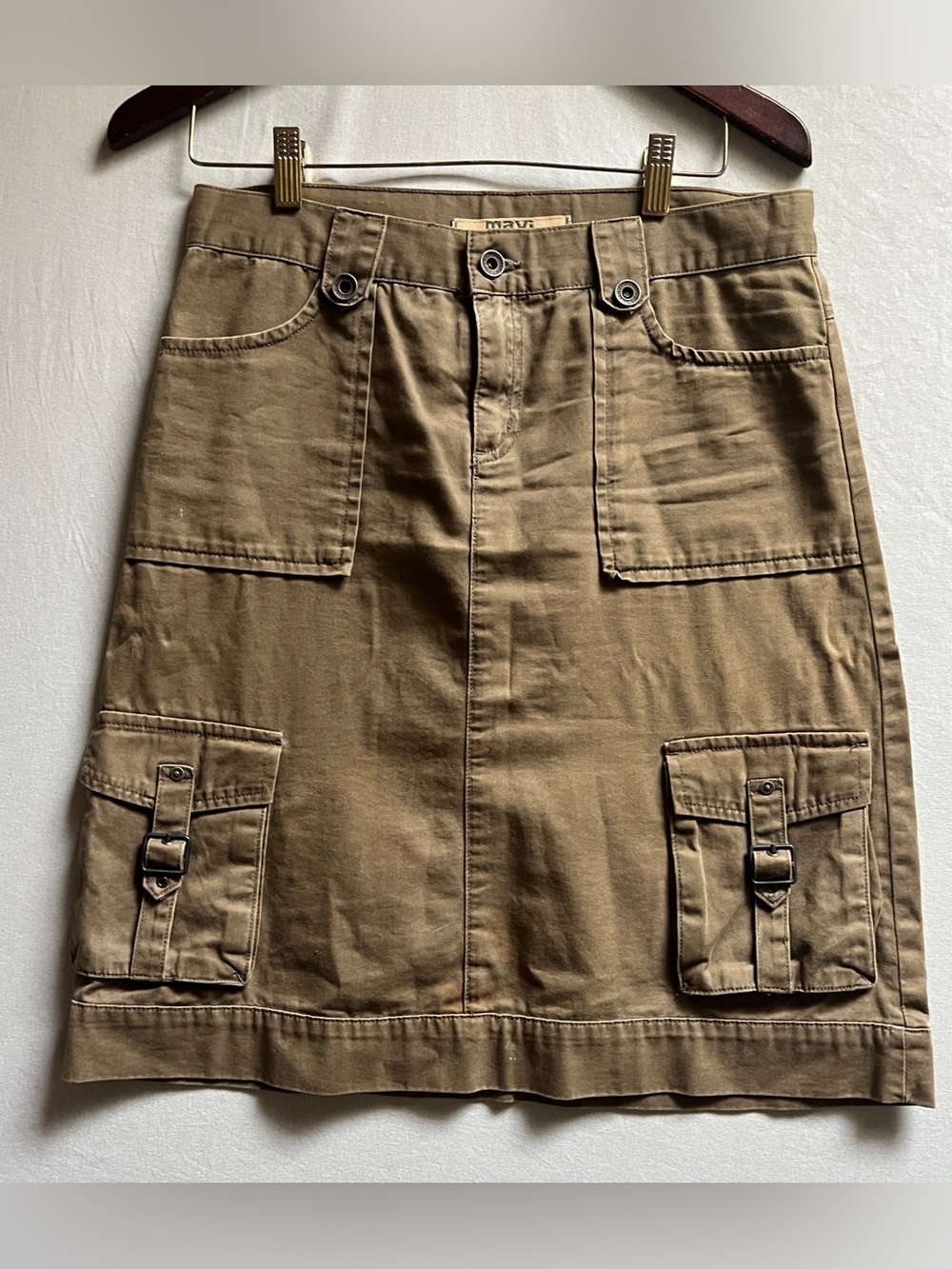Mavi Utility Cargo Pocket A-Line Mini Skirt Sz M